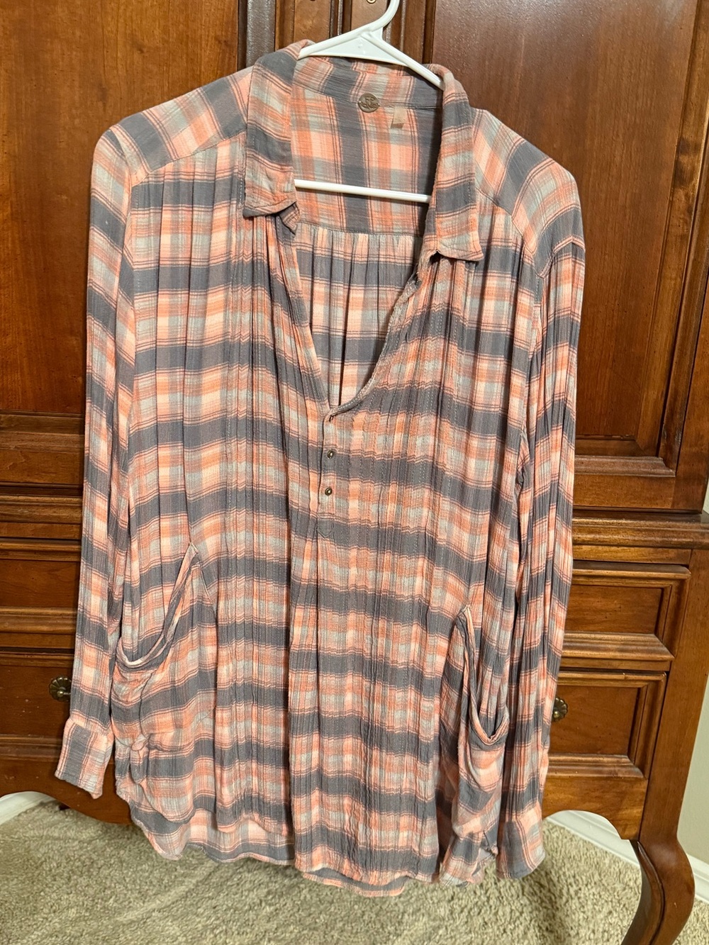 Free People lightweight flowy shirt.